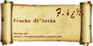 Frecko Életke névjegykártya